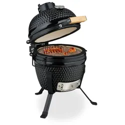 Relaxdays Kamado Grill aus Keramik Schwarz