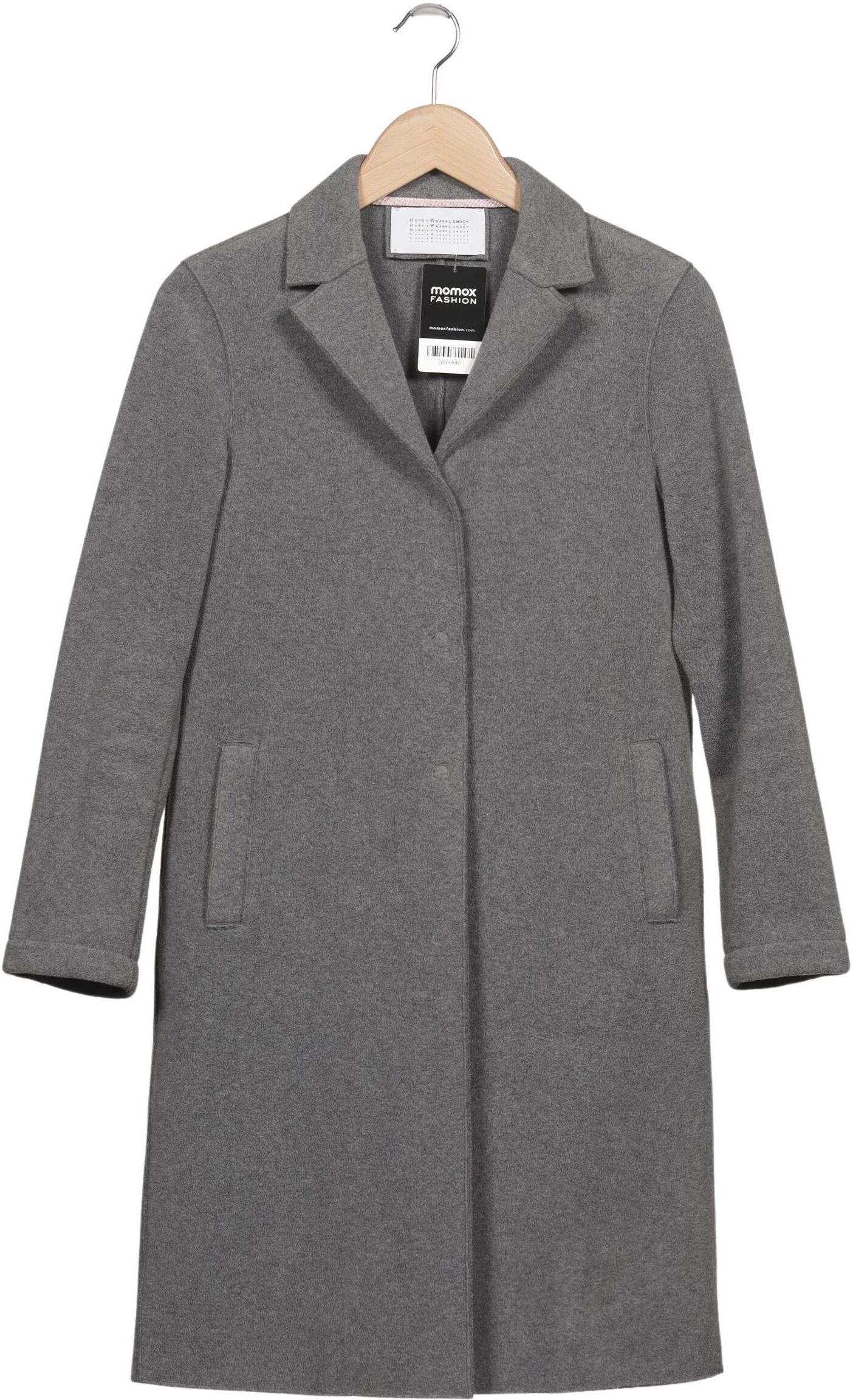 Harris Wharf London Damen Mantel, Grau, Gr. EU 36 (IT 42), Synthetik - Second Hand