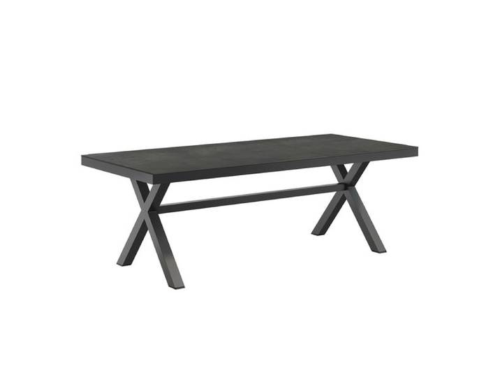 OUTLIV. Gartentisch 220x100cm Aluminium/HPL Schweizer Kante Dunkelgrau