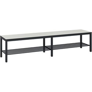 CP-Möbel Umkleidebank 8062-010, Sitzfläche Holz, 200 cm, mit Schuhrost, grau / anthrazit