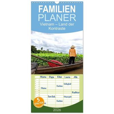 Familienplaner 2026 - Vietnam – Land der Kontraste 2026 mit 5 Spalten (Wandkalender, 21 x 45 cm) CALVENDO