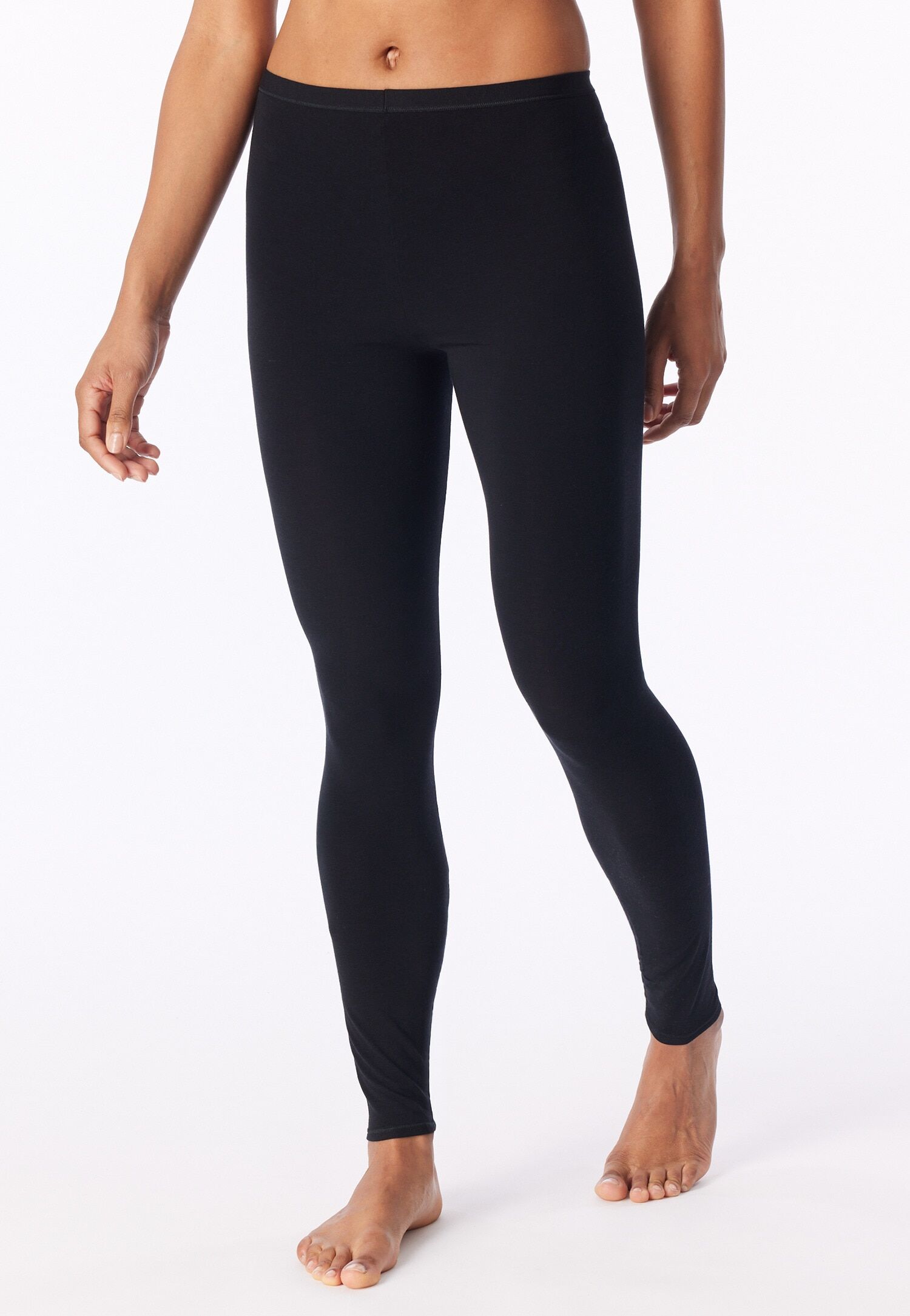 Leggings SCHIESSER "Personal Fit", Damen, Gr. M, N-Gr, schwarz (000, schwarz), Single Jersey, Obermaterial: 55% Viskose, 25% Polyester, 20% Elasthan, unifarben, bequem lang, Hosen Leggings, mit optimaler Passform 000, schwarz M, N-Gr