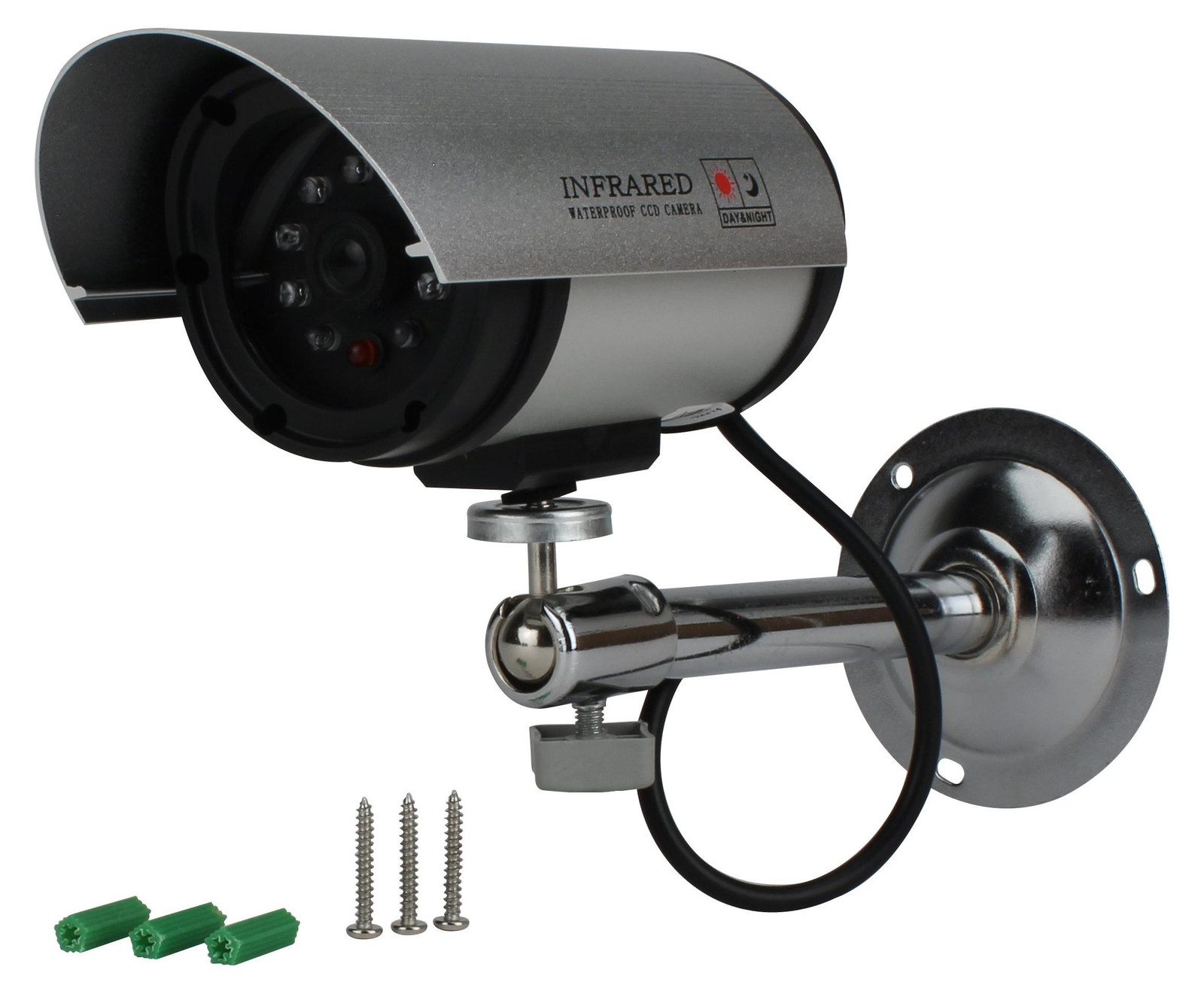 Selius Dummy-camera aluminium grijs, 1,5 V met rode led