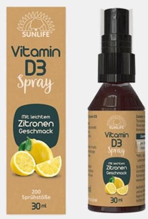 SUNLIFE VITAMIN D3 SPRAY LEMON 30ml