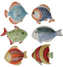 Storied Home "Hand-Painted Stoneware Fish Dish - 3.0""L x 2.8""W x 0.5""H"