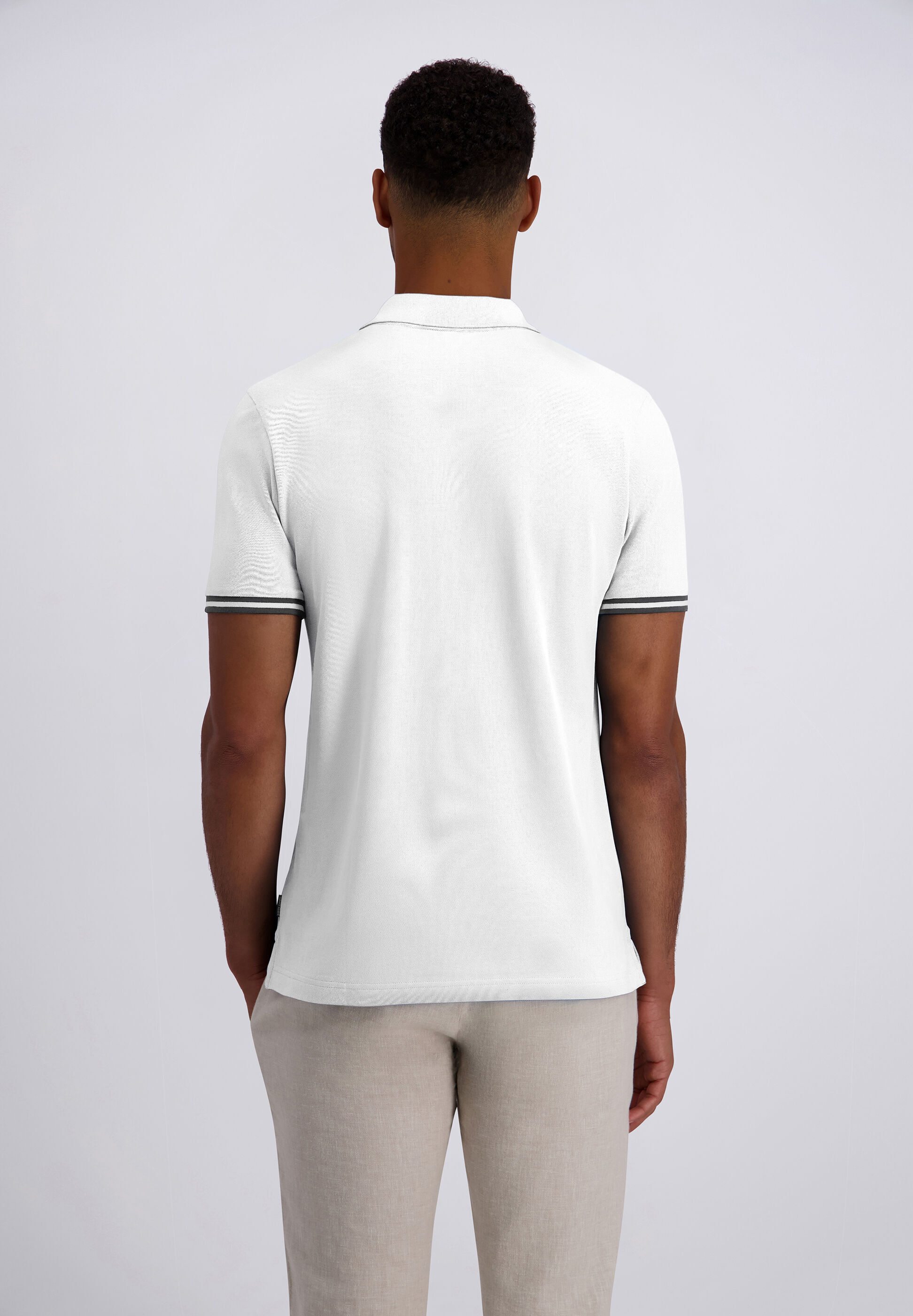 T-Shirt PIERRE CARDIN "Pierre Cardin Kurzarm-Poloshirts", Herren, Gr. S, weiß, Obermaterial: 96% Baumwolle CO. 4% Elasthan EL., uni, modern fit, Shirts T-Shirt, mit Logo-Stitching