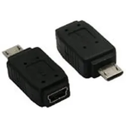 INLINE Micro-USB Adapter, Micro-B Stecker an Mini USB 5-pol Buchse