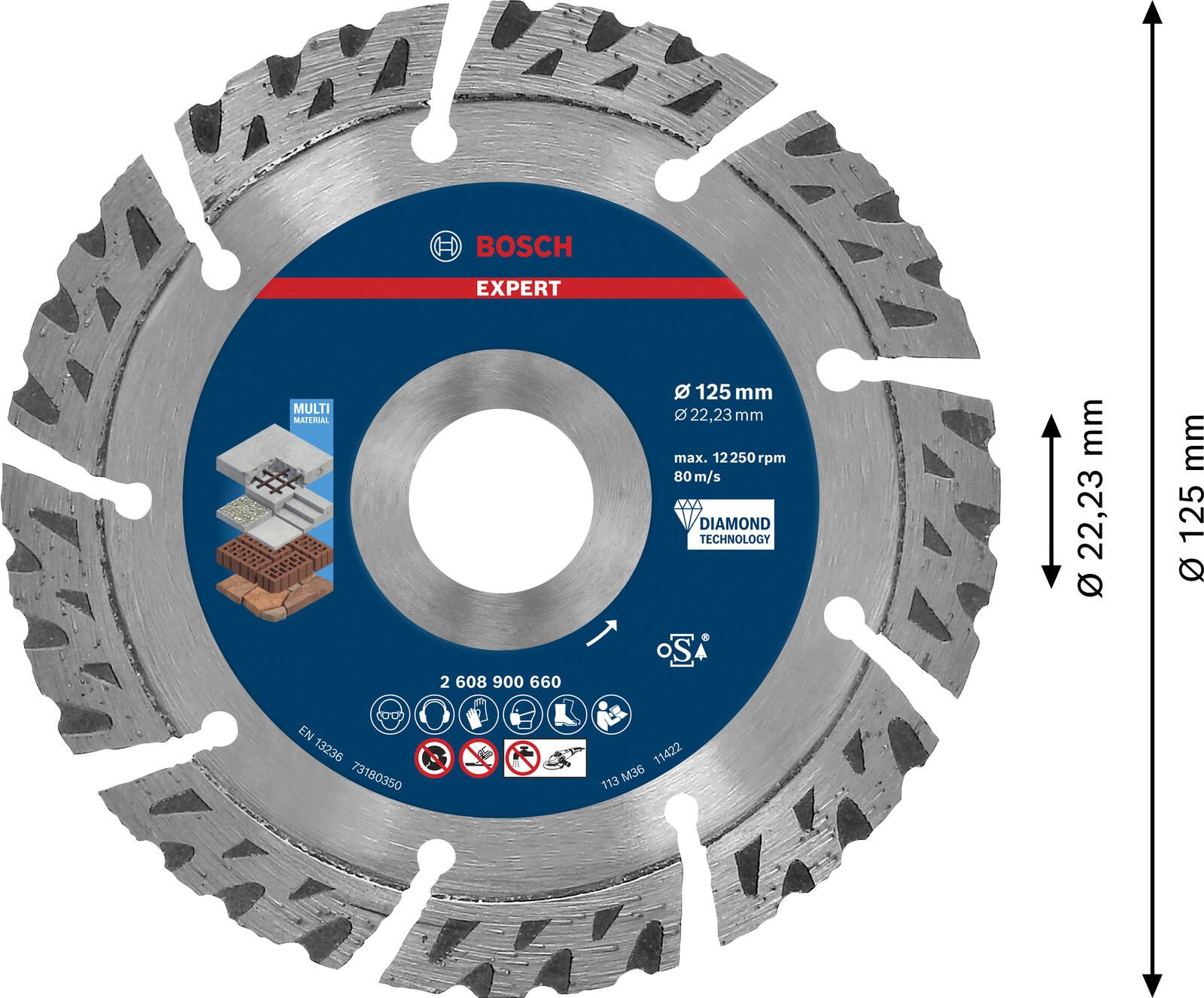 BOSCH Diamant-Trennscheibe EXPERT Best for Universal 2608900660
