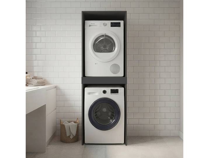 Meuble pour lave-linge et sèche-linge anthracite mat 67x68,6x187,5 cm