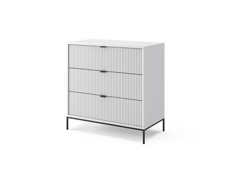 Commode Eliza 80x81.2cm avec 3 tiroirs Blanc Vicco 49498