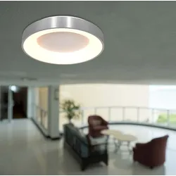 Deckenlampe Deckenleuchte Schlafzimmerlampe Flurleuchte LED dimmbar silber weiß