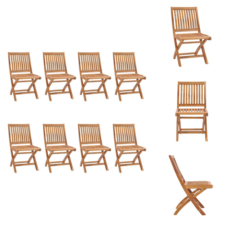 vidaXL Klappbare Gartenstühle 8 Stk. Massivholz Teak - Gartenstühle