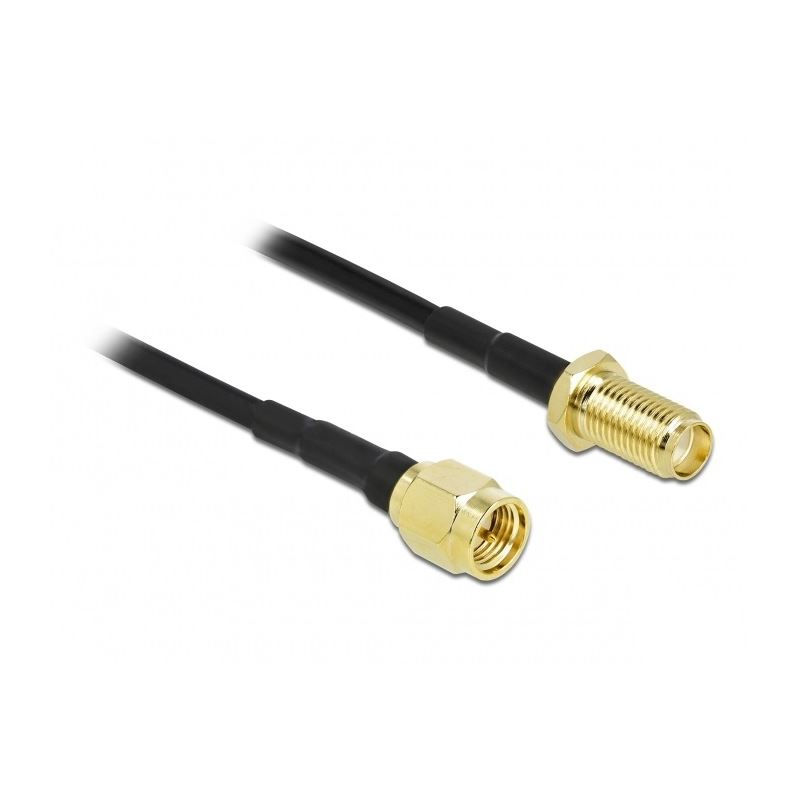 5.00m Delock Antennenkabel SMA Stecker zu SMA Buchse LMR/CFD100 low loss