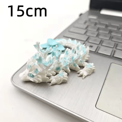 Inspire Picks 3D Printed Cherry Blossom Dragon Articulated Love Dragon Desk Decor blue 15cm