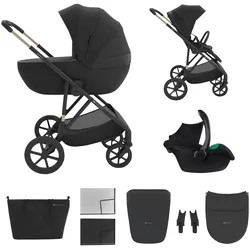 Kinderkraft Kombikinderwagen Trio-Set PRIME 3 3in1 inkl. Babyschale MINK PRO 2, schwarz