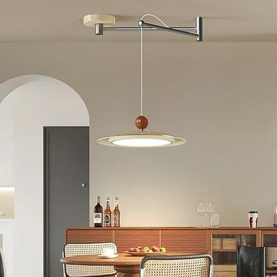 Deckenleuchte mit Lampenschirm aus Kunststoff, 3-farbiges LED-Licht (weiß), 1-flammig, Kabel
