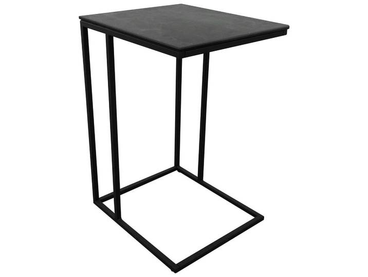 Carryhome Beistelltisch, Schwarz, Dunkelgrau, Metall, Glas, Keramik, rechteckig, eckig, 38x63x43 cm, Wohnzimmer, Wohnzimmertische, Beistelltisch, Beistelltische Metall