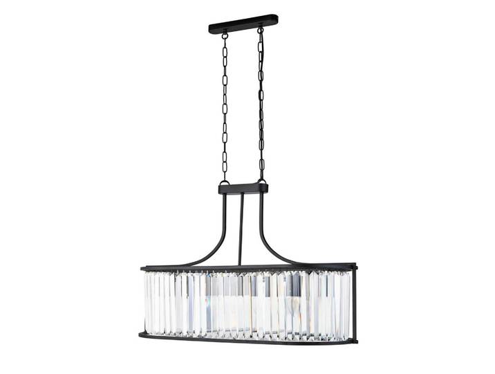 Kristall-Hängeleuchte Victoria, Schwarz, Metall, Glas, 78x150 cm, Lampen & Leuchten, Leuchtenserien
