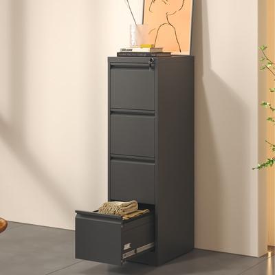 DEVERA 4 Drawer Metal Vertical File Cabinet with Lock