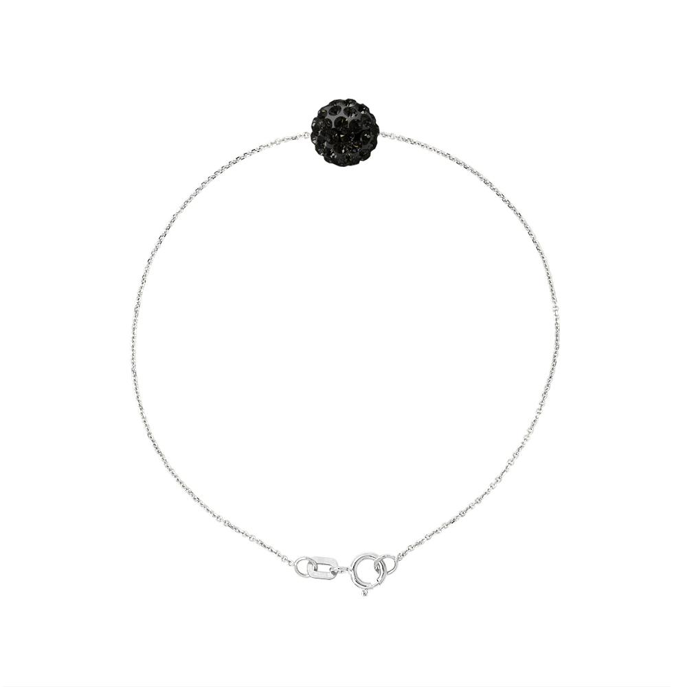 Crystal Sphere Armband Preciosa Black Silver 925