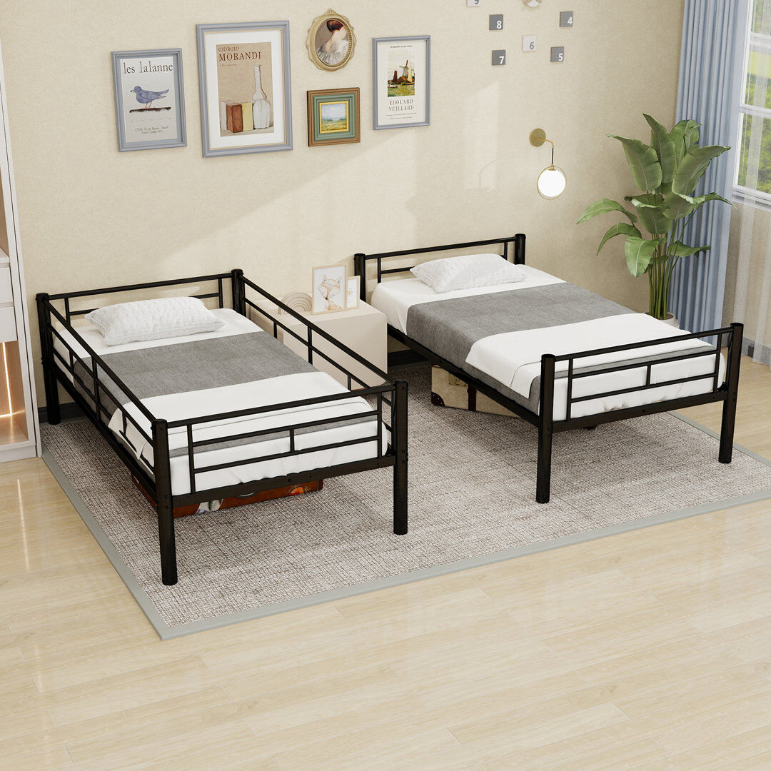 Isabelle & Max Metal Bunk Bed,Space Saving Bed Frame Black