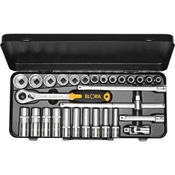 Steckschlüssel-Satz 1/2", Zwölfkant, 29-teilig 10-32 mm, ELORA-770-LTU