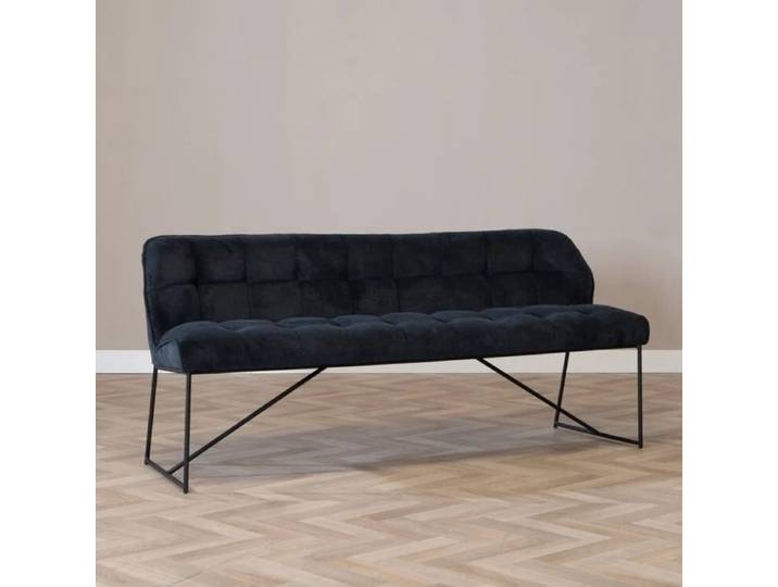 Bronx71® Scandinavische eetkamerbank Jelle zwart 220 cm - eettafelbank - eetbank