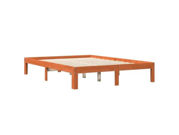 KTHLBRH Bett aus Massivholz Kiefer Braun Wachs 120 x 190 cm Lattenrost aus Sperrholz, ohne Matratze, stabil und robust