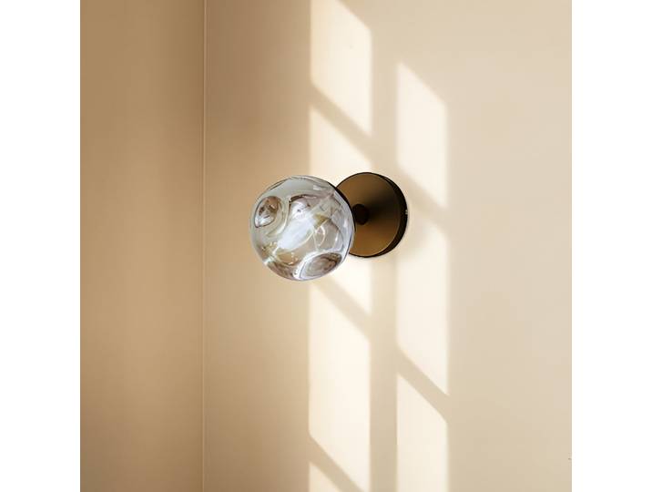 Valentina Wandleuchte Grau/Schwarz - Lindby - Wohnzimmer - Modern - Glas - Einflammig