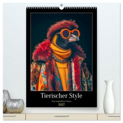 Tierischer Style (hochwertiger Premium Wandkalender 2027 DIN A2 hoch), Kunstdruck in Hochglanz
