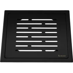 Smedbo OUTLINE - Ablaufsieb. Edelstahl Schwarz. Muster: Linien FB506