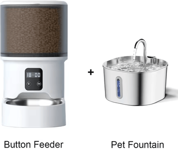 Inspire Curations Smart WiFi Video Pet Feeder & Water Fountain Station button And Fountain l