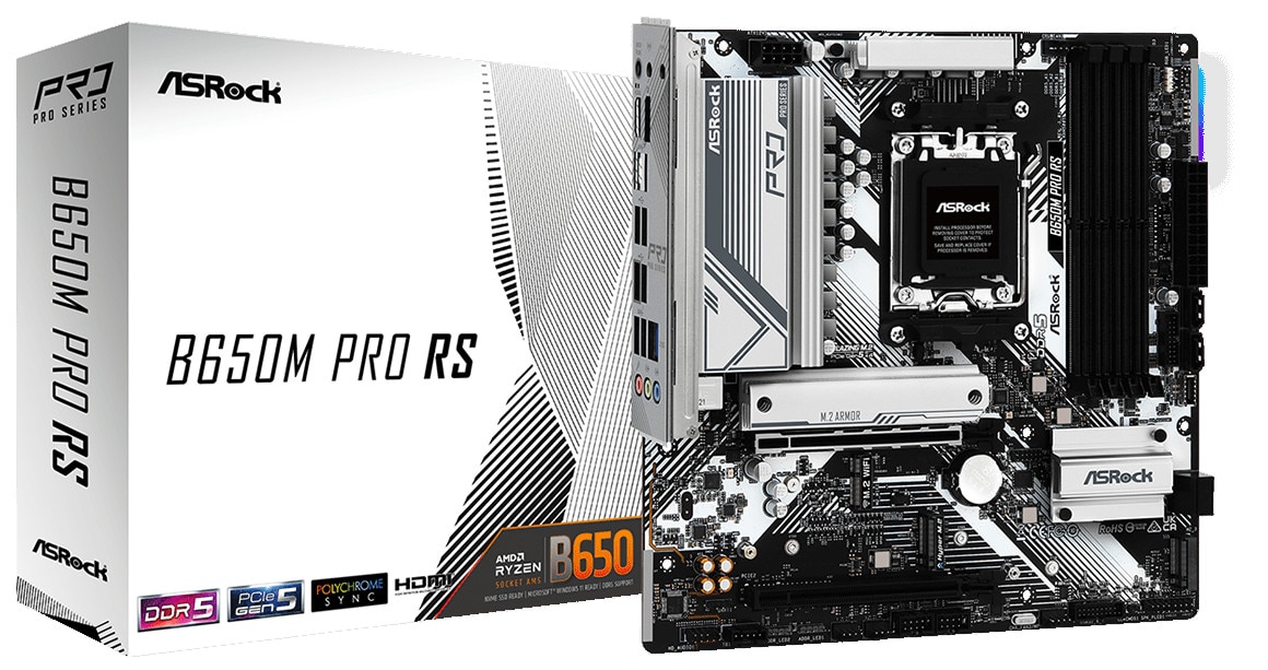 ASRock B650M Pro RS AM5 mATX Mainboard - Sockel AM5