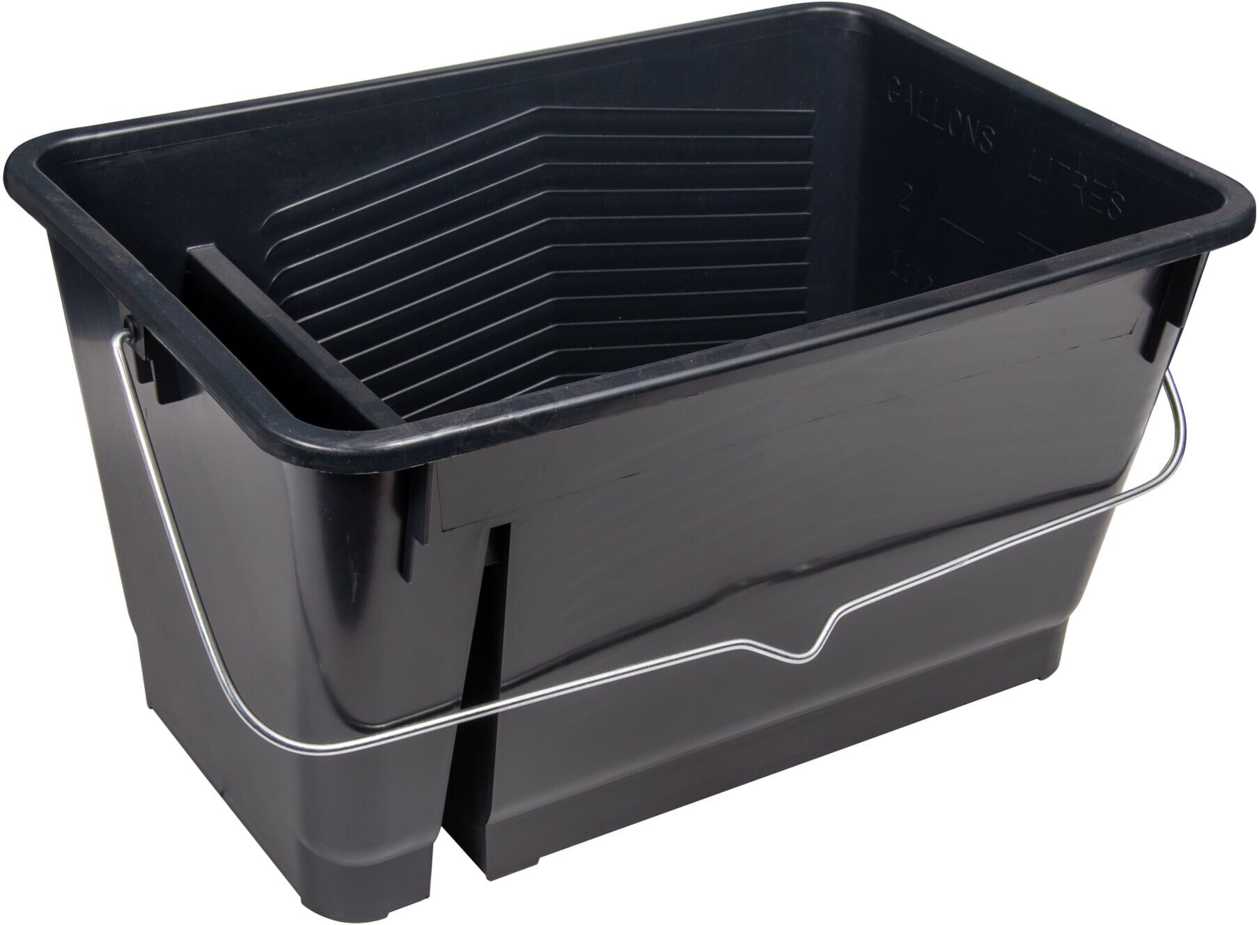 FRIESS-TECHNO-PROFI Farbeimer Kunststoff 10 l mit Werkzeugfach schwarz (F7314020)