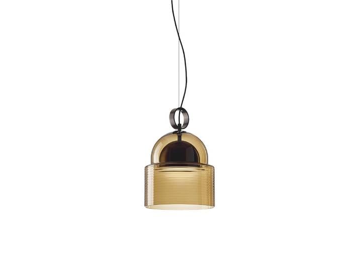 BROKIS lampe à suspension DOME PENDANT MEDIUM (Verre cannelé, dimmable, blanc dynamique - verre et métal)