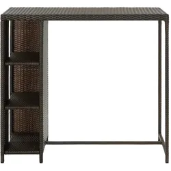 vidaXL Bartisch mit Stauraum Braun 120x60x110 cm Nova Outdoor-Modell aus gewebtem Harz
