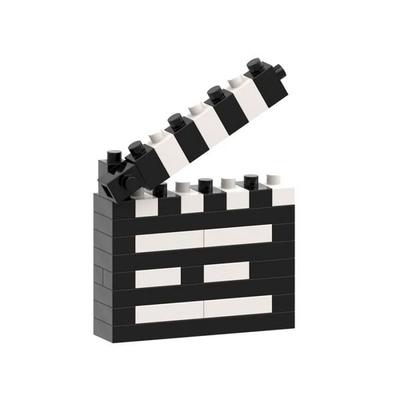 BRIXIES 220051 - Postkarte Filmklappe, 3D Konstruktionsbausatz aus Ministeinen, 39 Teile