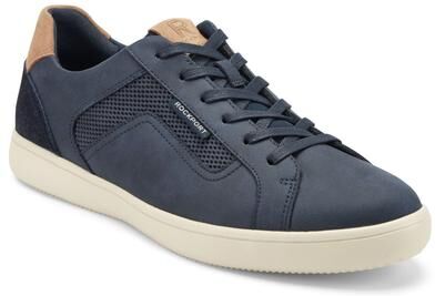 Rockport Collins (Men's) Casual Shoes in Dark Blue/Beige, Size 11.5 M, Leather/Textile