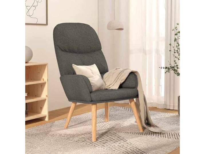Fauteuil Salon Tissu VIDAXL Chaise D'appoint Relax Gris clair Tissu_7692