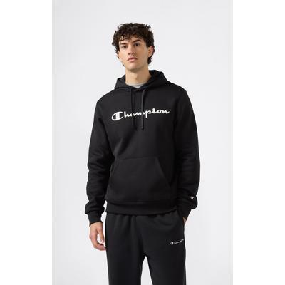 Kapuzensweatshirt CHAMPION "BASICS Fleece Hoodie Large Logo", Herren, Gr. L (52/54), schwarz (nbk, ns), Obermaterial: 55% Baumwolle, 45% Polyester, Sweatshirts, Kapuzensweatshirt, Langarm, aus Baumwolle und Polyester