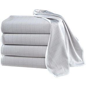 Zollner Fenstertuch Poli Gläsertuch Set, 5 Stück, Mikrofasertuch, 40 x 60cm