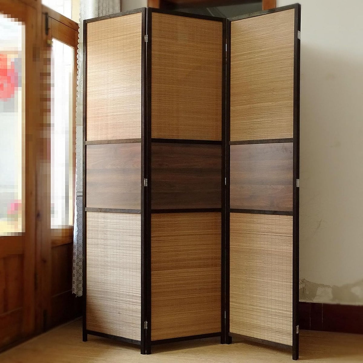 Opvouwbare Kamerverdeler met 3 Panelen in Chinese Stijl van Bamboe