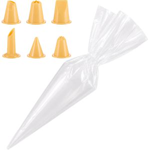 Tescoma Spritzbeutel DELICIA 630470, Set, gerollt, Einweg, aus Kunststoff, transparent, mit 6 Tüllen, 30 cm, 16-teilig