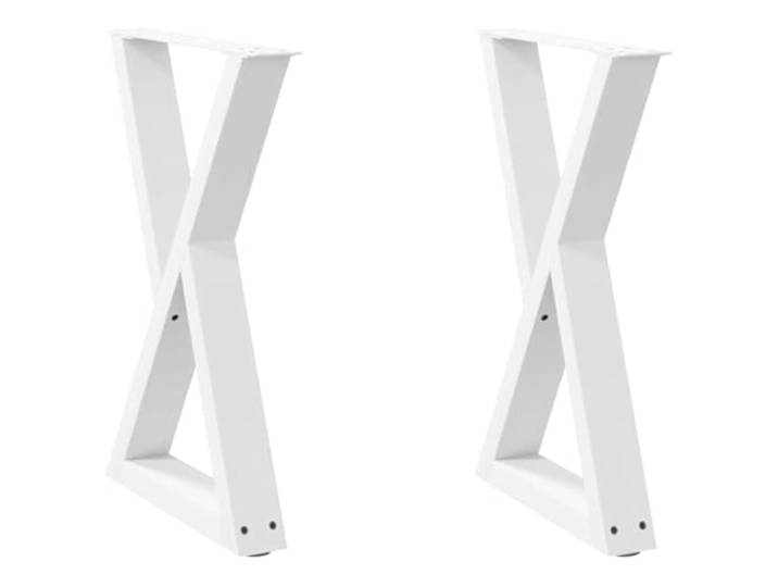 HGPOTUY Esstisch Beine 2 STK. Weiß 50x72-73,3 cm Stahl Pulverbeschichteter Stahl, verstellbare Fußnivellierungen, vorgebohrte Löcher, moderne Ästhetik