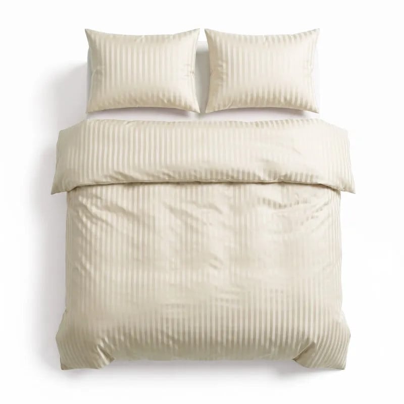 Sleeptime Dallas Microfibre Bedovertrek Beige Gestreept B/D/H: 200 x 220 cm