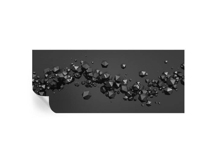 Wallfluent Fototapete 250x104 cm - Schwarze Klumpen, Weiß, 250x104 cm, Tapeten & Wandverkleidungen, Fototapeten