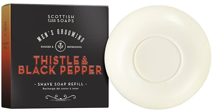 Scottish Fine Soaps Thistle & Black Pepper Shave Soap Refill 100g in C