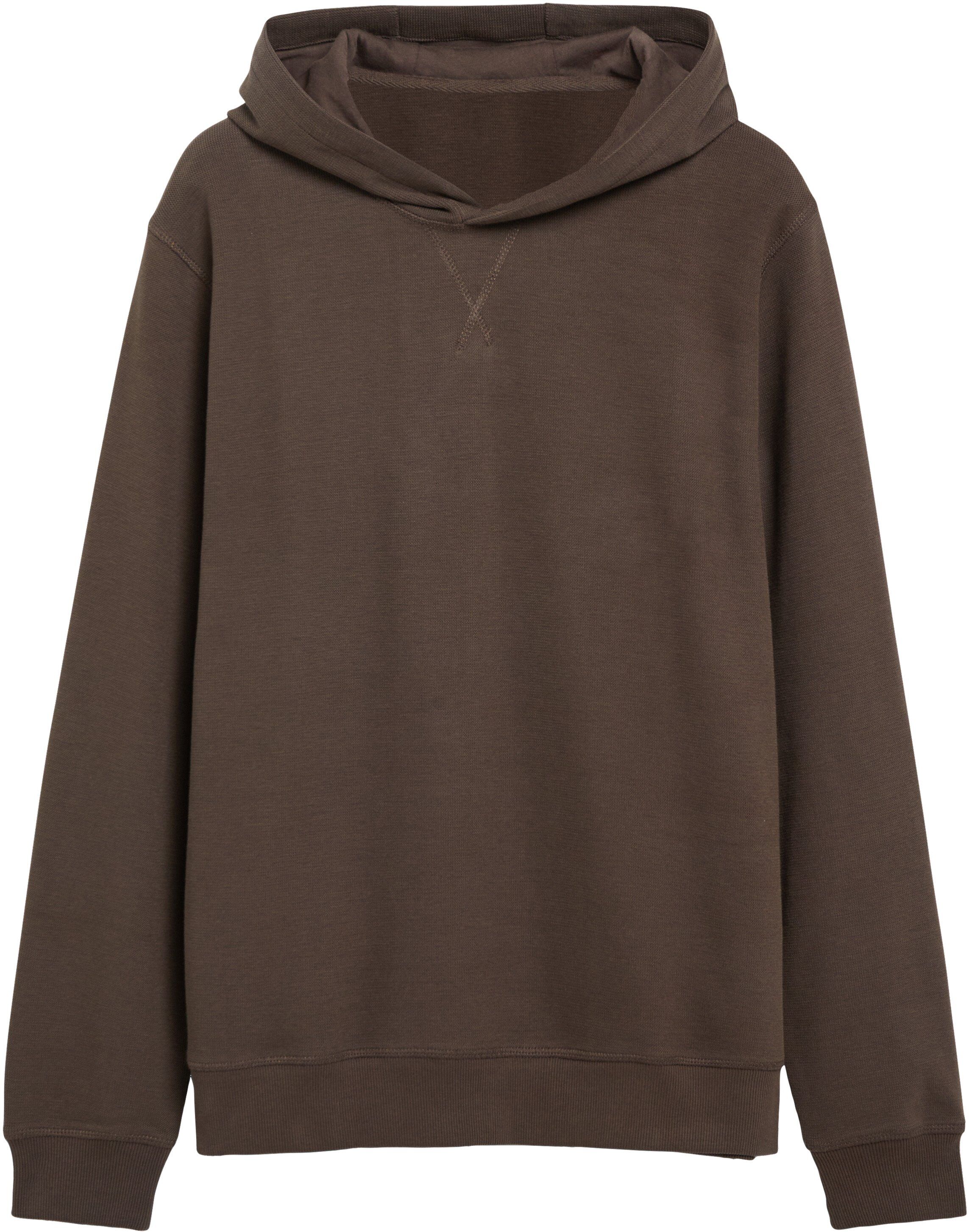 Kapuzensweatshirt S.OLIVER, Herren, Gr. S, braun, Sweatware, Obermaterial: 100% Baumwolle, bequem hüftbedeckend, Rundhals, Bündchen, Sweatshirts Kapuzensweatshirt, aus reiner Baumwolle braun S