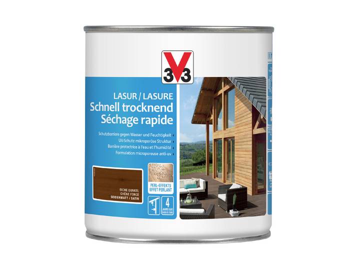 V33 Holzlasur H2O Eiche Dunkel 750 ml