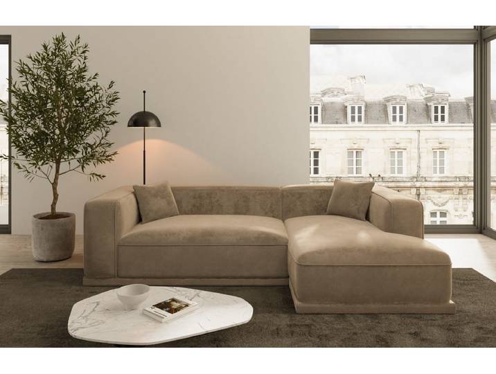 Couch Merida L-Form in Stoff